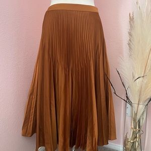 Reiss caramel brown pleated skirt size 8